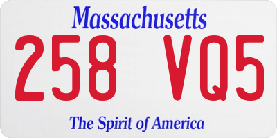 MA license plate 258VQ5
