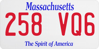 MA license plate 258VQ6