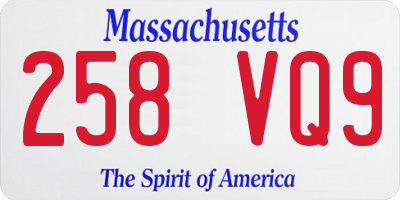 MA license plate 258VQ9