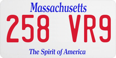 MA license plate 258VR9