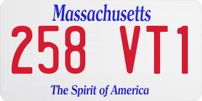 MA license plate 258VT1