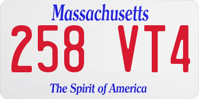 MA license plate 258VT4