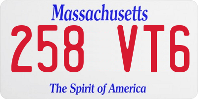 MA license plate 258VT6