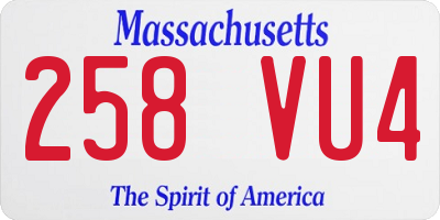 MA license plate 258VU4