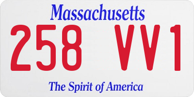 MA license plate 258VV1