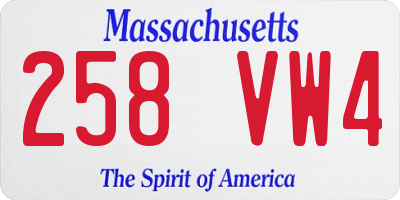 MA license plate 258VW4