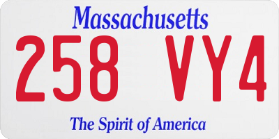 MA license plate 258VY4