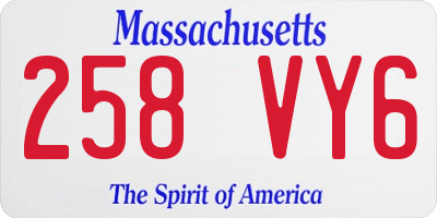 MA license plate 258VY6
