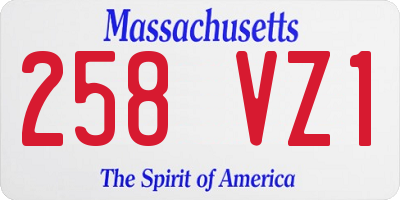 MA license plate 258VZ1