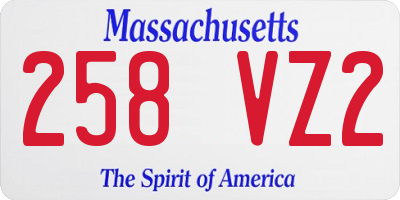 MA license plate 258VZ2