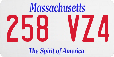 MA license plate 258VZ4