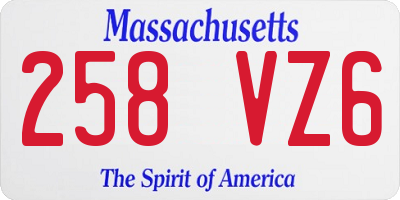 MA license plate 258VZ6