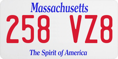 MA license plate 258VZ8