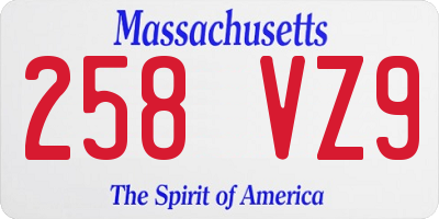 MA license plate 258VZ9