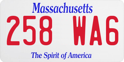 MA license plate 258WA6