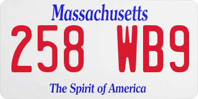 MA license plate 258WB9
