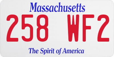 MA license plate 258WF2
