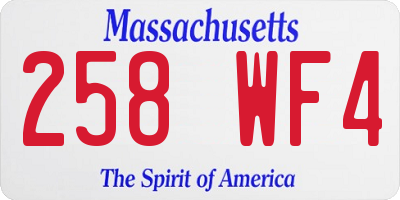 MA license plate 258WF4