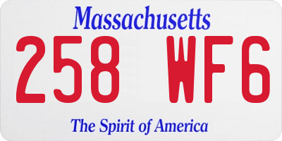 MA license plate 258WF6