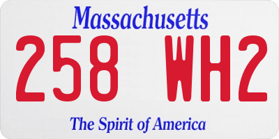 MA license plate 258WH2