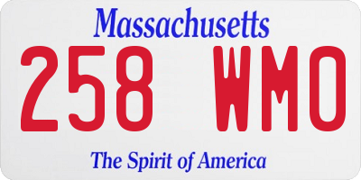 MA license plate 258WM0