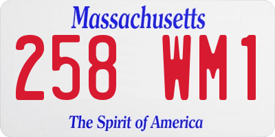 MA license plate 258WM1