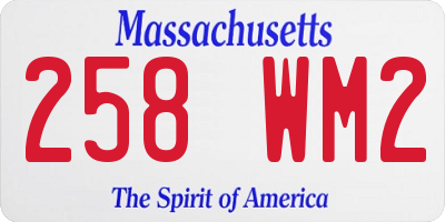 MA license plate 258WM2