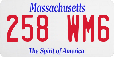 MA license plate 258WM6