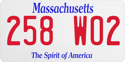 MA license plate 258WO2