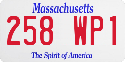 MA license plate 258WP1
