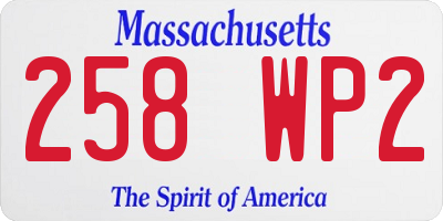 MA license plate 258WP2