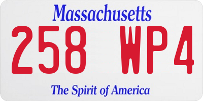 MA license plate 258WP4