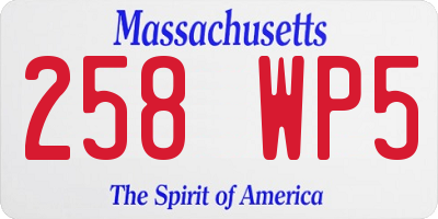 MA license plate 258WP5