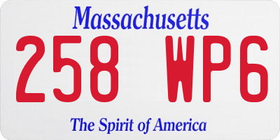 MA license plate 258WP6