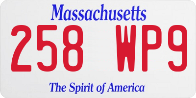 MA license plate 258WP9