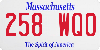MA license plate 258WQ0
