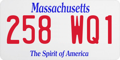 MA license plate 258WQ1