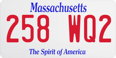 MA license plate 258WQ2