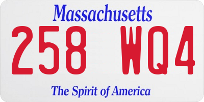 MA license plate 258WQ4