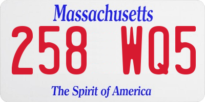MA license plate 258WQ5