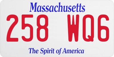 MA license plate 258WQ6