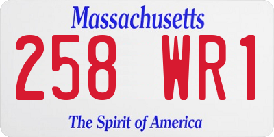 MA license plate 258WR1