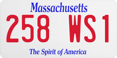 MA license plate 258WS1