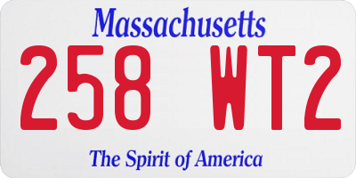 MA license plate 258WT2