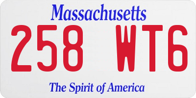 MA license plate 258WT6