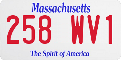 MA license plate 258WV1