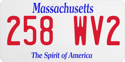 MA license plate 258WV2