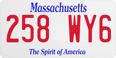 MA license plate 258WY6