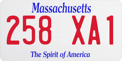MA license plate 258XA1