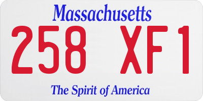 MA license plate 258XF1